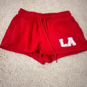 Vibrant Red LA Women's Athletic Shorts